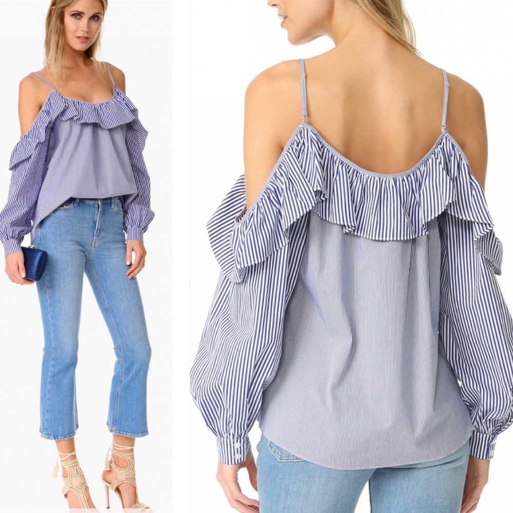 New Parker Cold Shoulder Striped Blouse